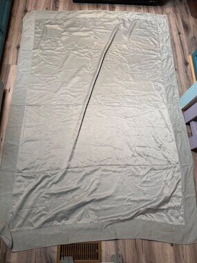 Comphy Co READ Light Gray Green Blue Satin-Like Flat Sheet 83" x 54" Soft & Dura